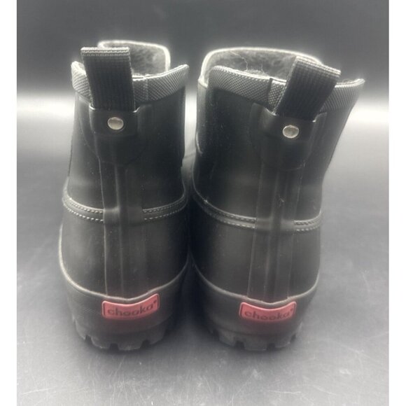 Chooka Women’s Duck Chelsea Black Slip On Rain Boot Waterproof Rubber Sz 9 - Picture 3 of 6